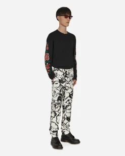 Comme Des Garçons Homme Plus Pants^Floral Trousers White