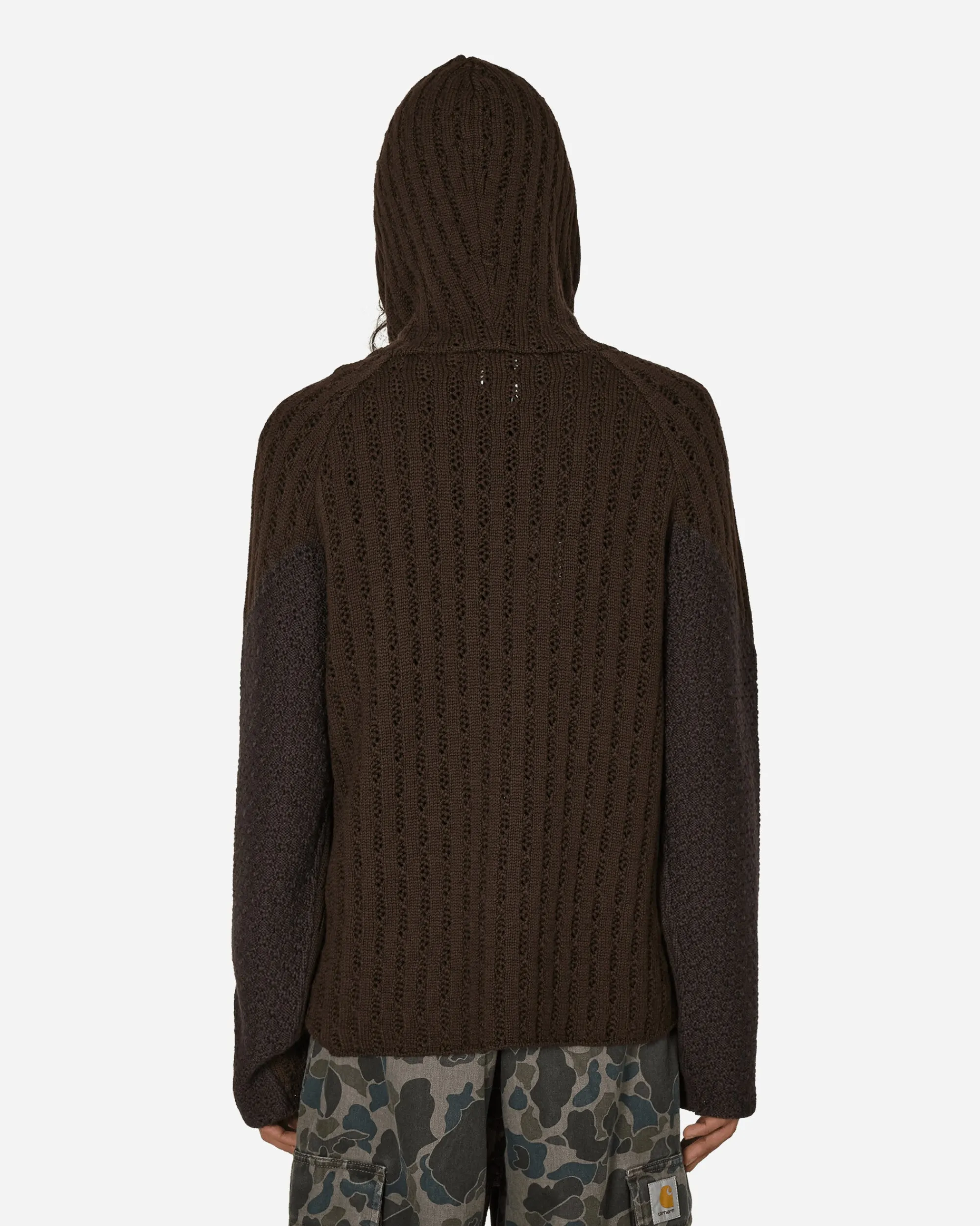 ROA Sweatshirts^Flower Stitch Hoodie Brown