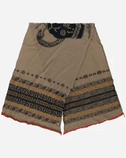 KAPITAL Gloves And Scarves|Gloves And Scarves^Fulling Wool Scarf (Coptic Skull) Beige