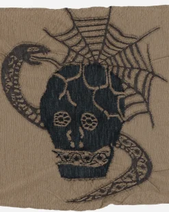 KAPITAL Gloves And Scarves|Gloves And Scarves^Fulling Wool Scarf (Coptic Skull) Beige