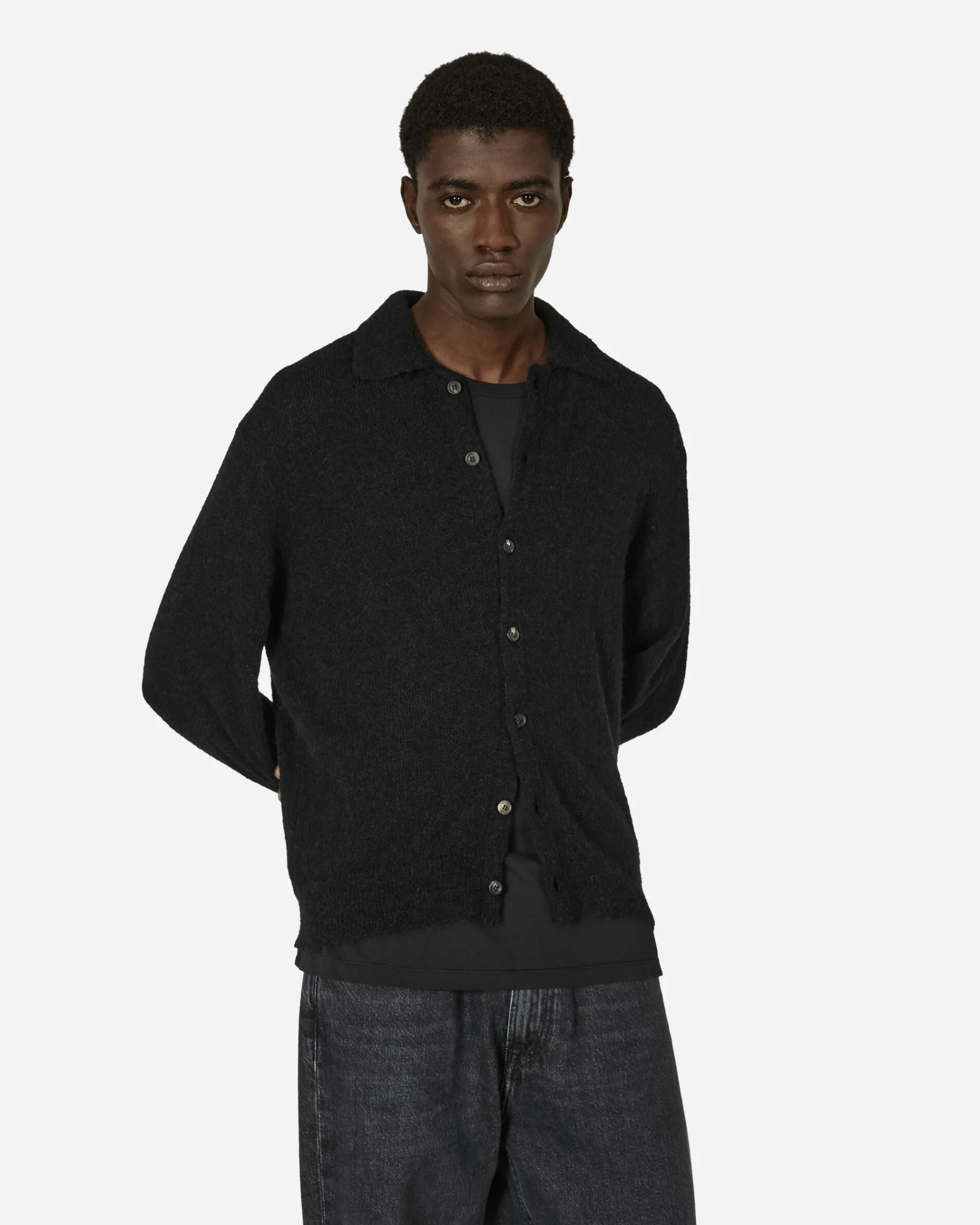 Our Legacy Knitwear^Fuzzy Alpaca Evening Polo Black
