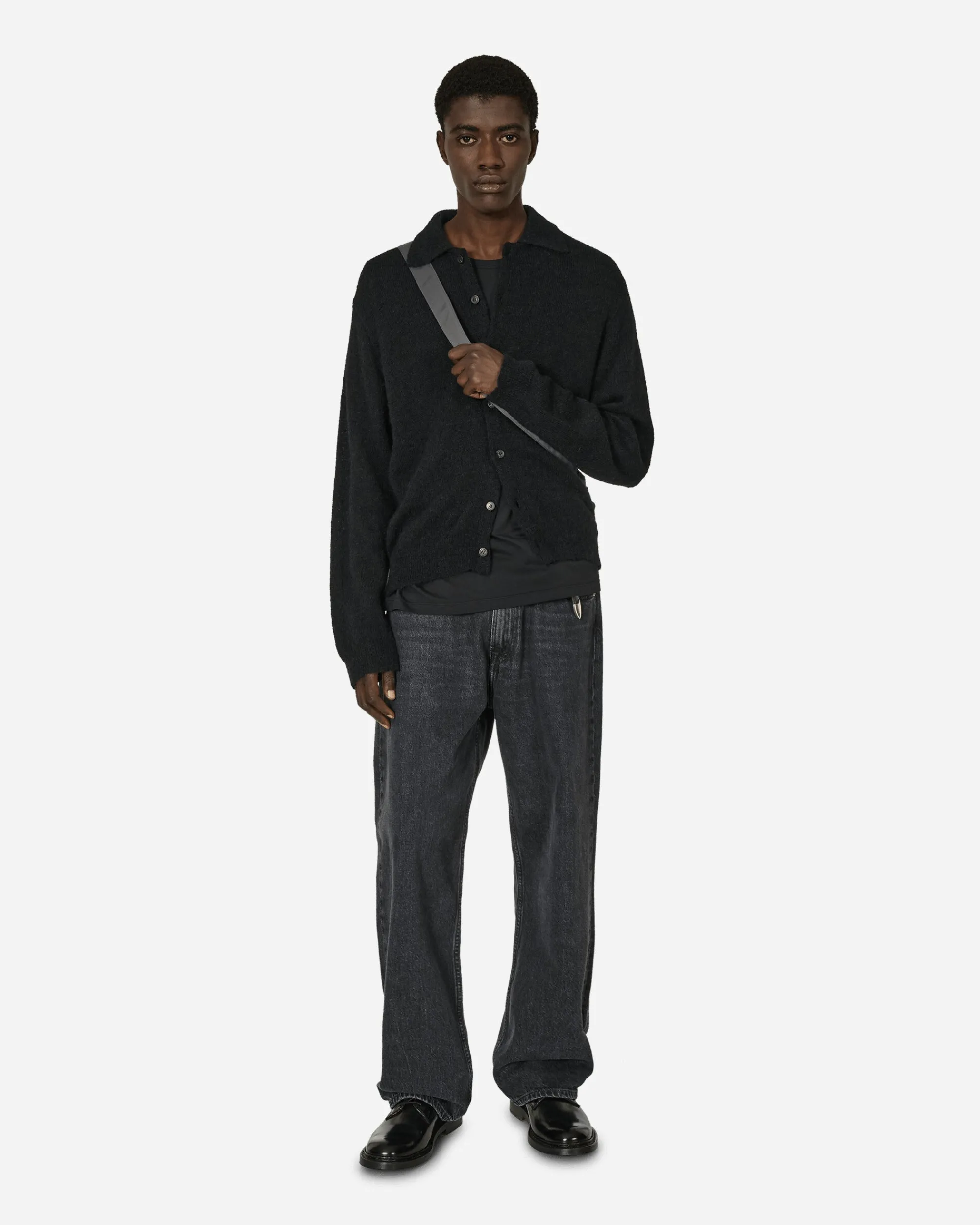 Our Legacy Knitwear^Fuzzy Alpaca Evening Polo Black