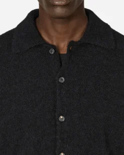 Our Legacy Knitwear^Fuzzy Alpaca Evening Polo Black