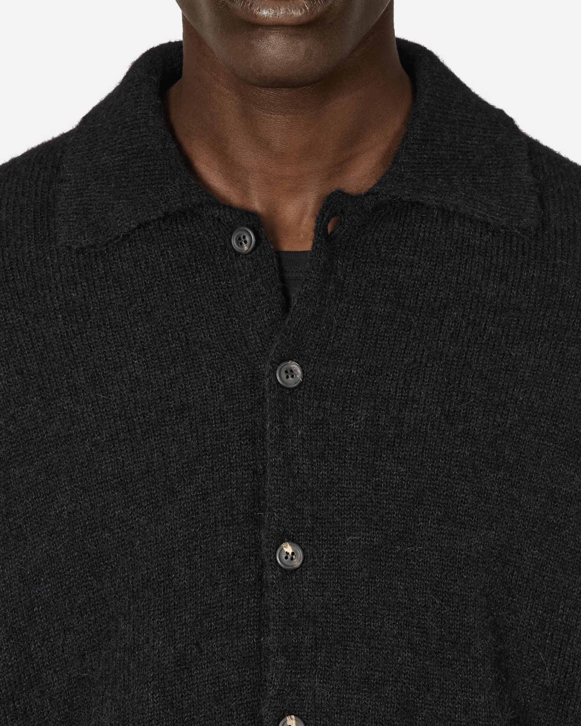 Our Legacy Knitwear^Fuzzy Alpaca Evening Polo Black