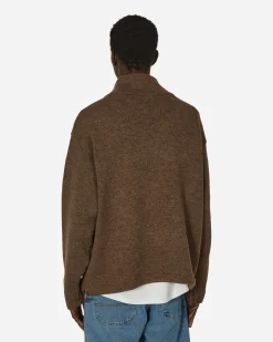 KAPITAL Knitwear^5G Shetland Wool Half Zip Anorak Moca
