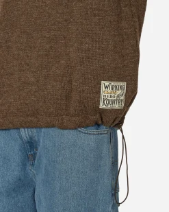 KAPITAL Knitwear^5G Shetland Wool Half Zip Anorak Moca