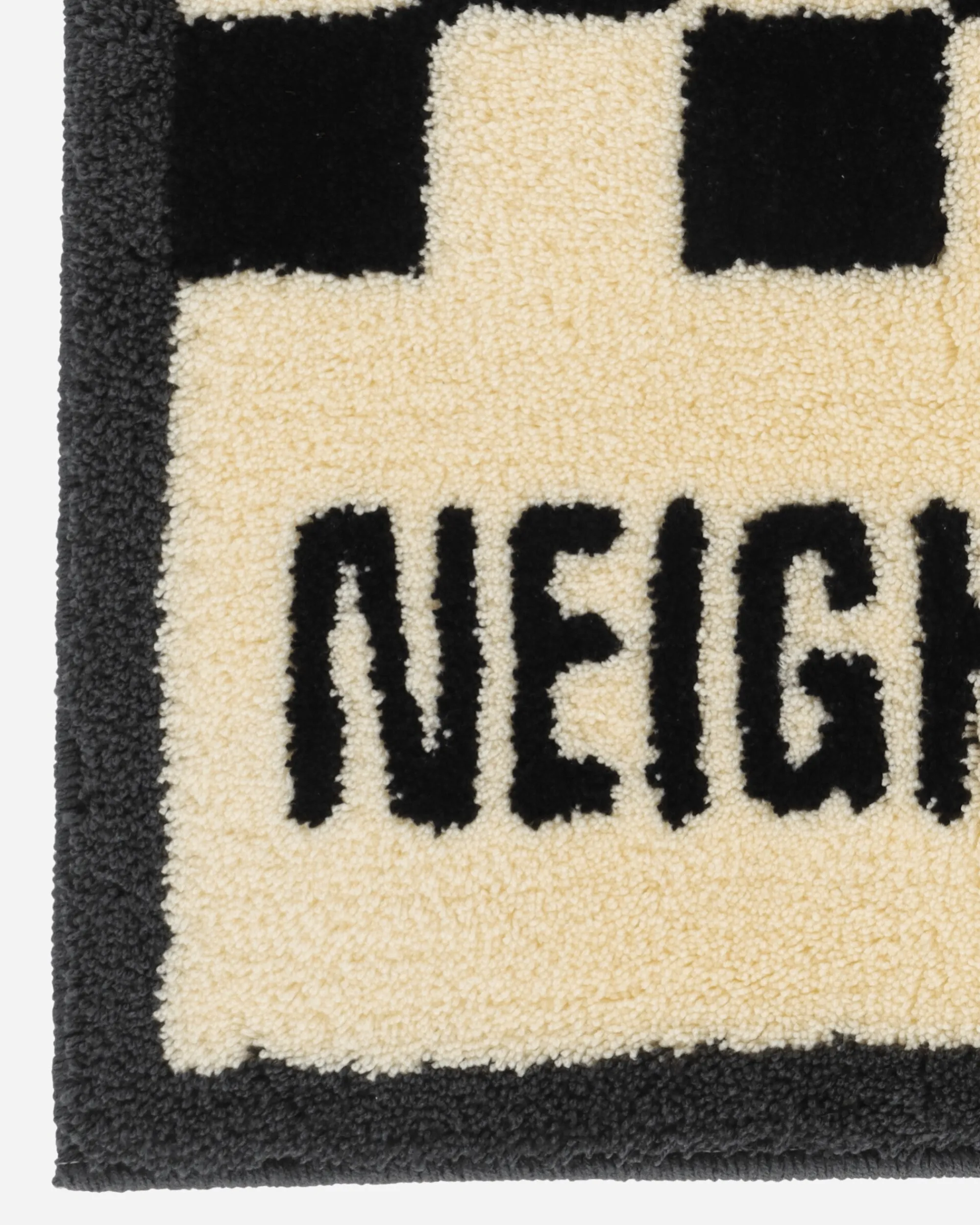 Neighborhood Textile^Gallery 1950 Checker Rug Mat Black