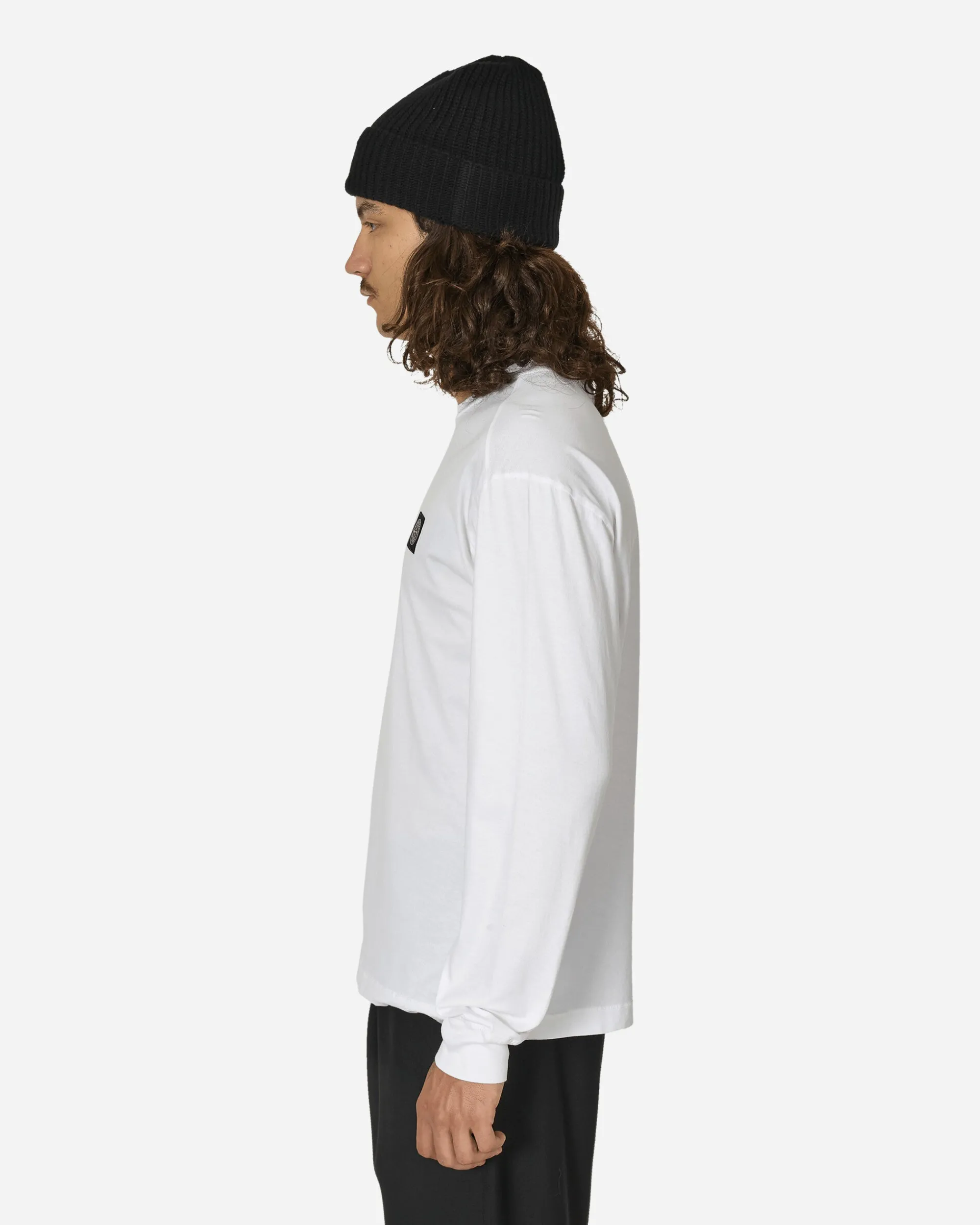Stone Island T-Shirts^Garment Dyed Logo Longsleeve T-Shirt White