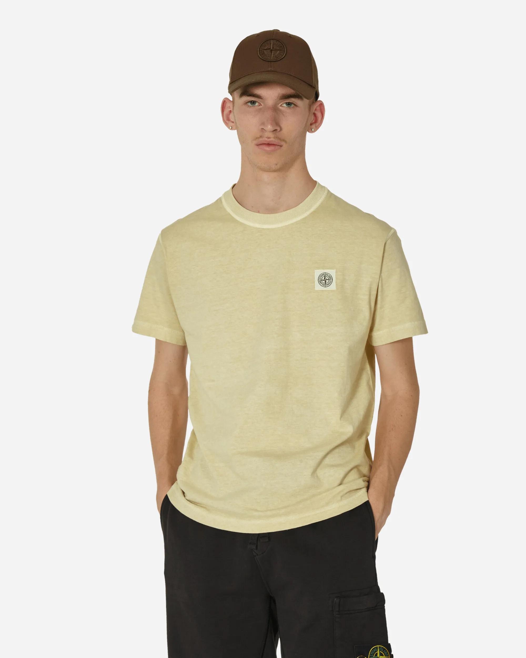 Stone Island T-Shirts^Garment Dyed Logo T-Shirt Natural Beige