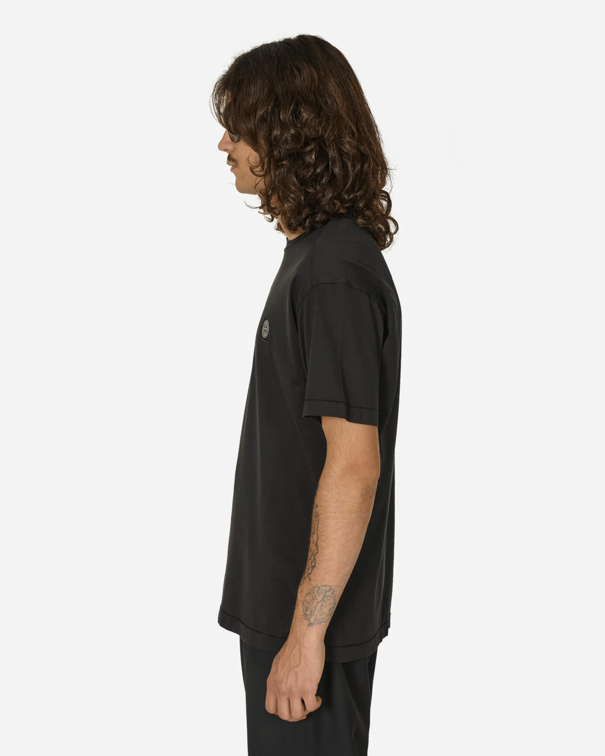Stone Island T-Shirts^Garment Dyed Logo T-Shirt Black