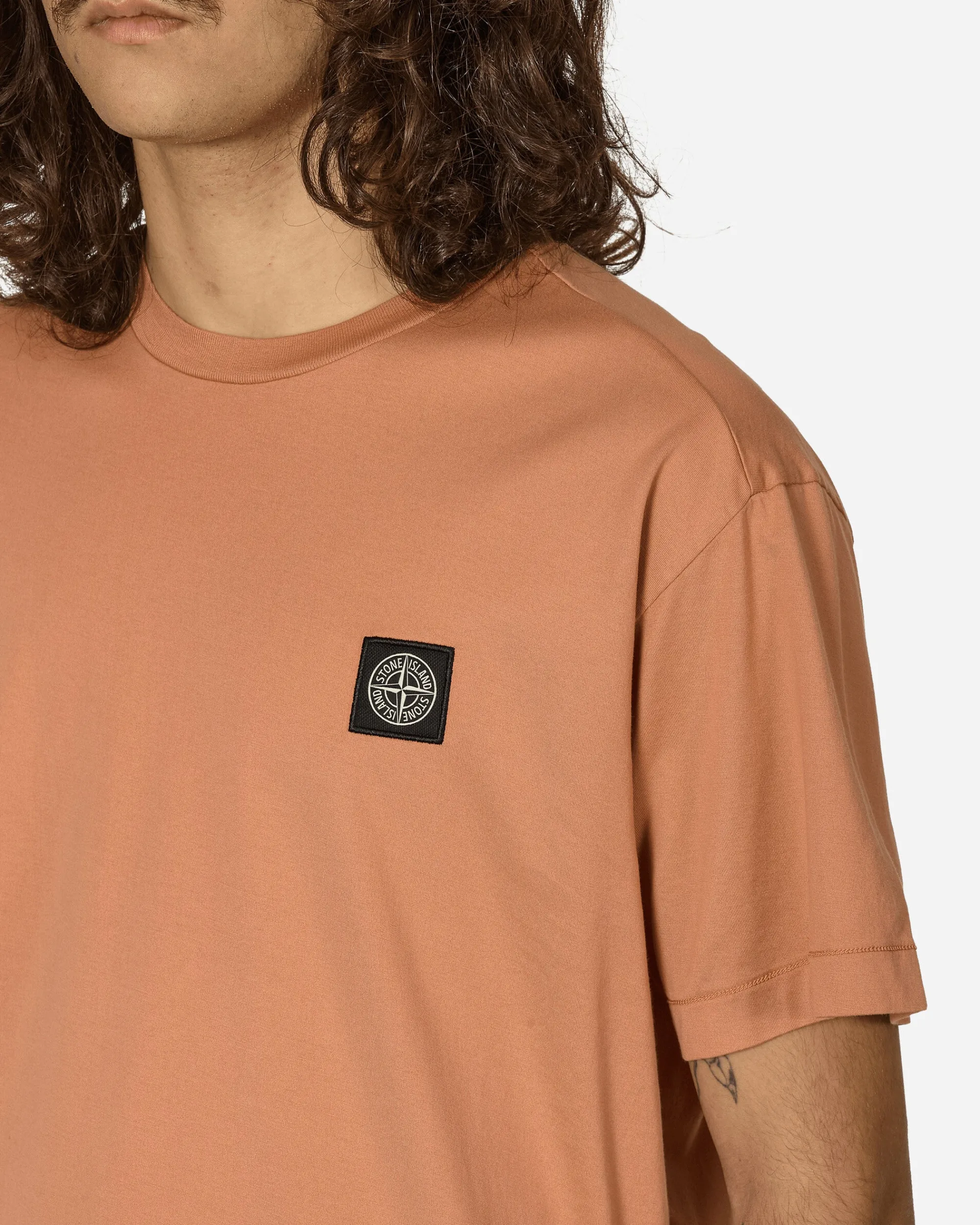 Stone Island T-Shirts^Garment Dyed Logo T-Shirt Orange