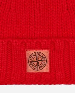Stone Island Hats|Hats^Garment Dyed Wool Beanie Lobster Red