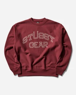 Stüssy Sweatshirts^Gear Crewneck Sweatshirt Oxblood