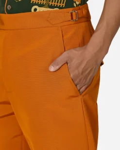 Bode Pants^Ginger Faille Trousers Orange