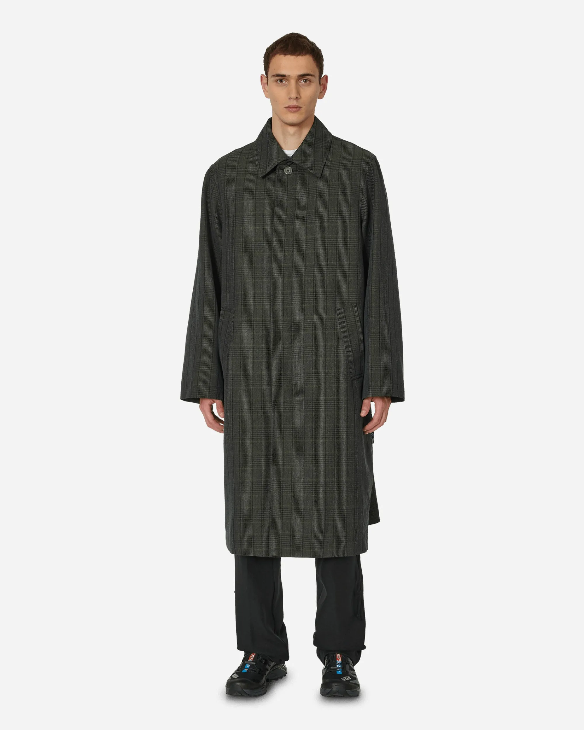 Song for the Mute Coats And Jackets^Glen Check Mac Coat Charcoal