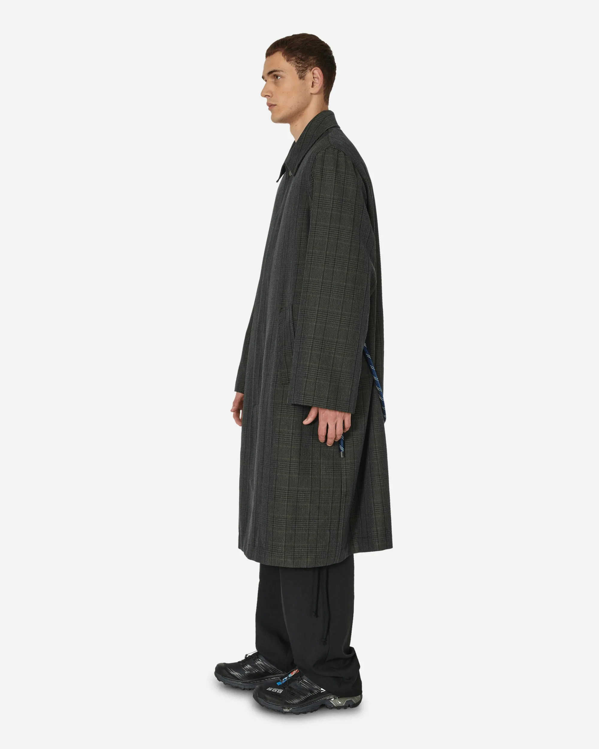 Song for the Mute Coats And Jackets^Glen Check Mac Coat Charcoal