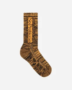No Problemo Underwear^Glitch Knit Socks Orange