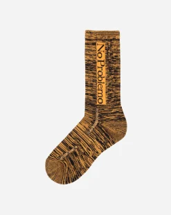 No Problemo Underwear^Glitch Knit Socks Orange