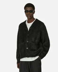 sacai Knitwear^Gonz Mohair Knit Cardigan Black