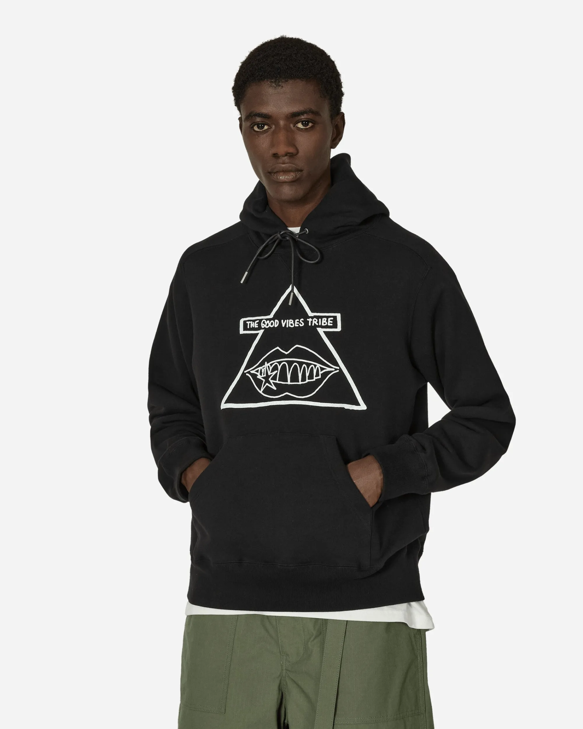 sacai Sweatshirts^Gonz The Good Vibes Tribe Hoodie Black