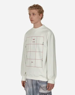 OAMC Sweatshirts^Grid Crewneck Sweatshirt White