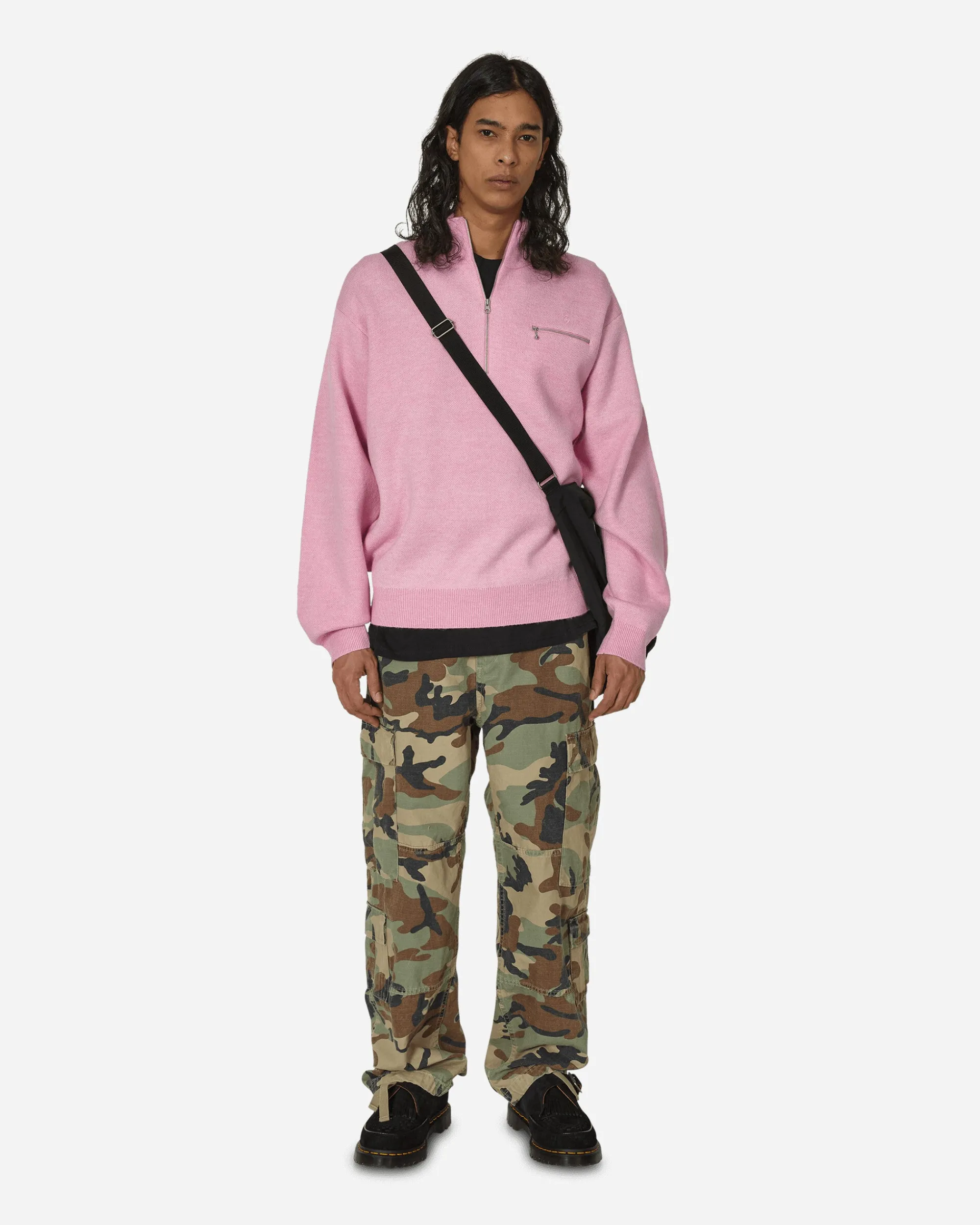 Stüssy Knitwear^Half Zip Mock Neck Sweater Pink