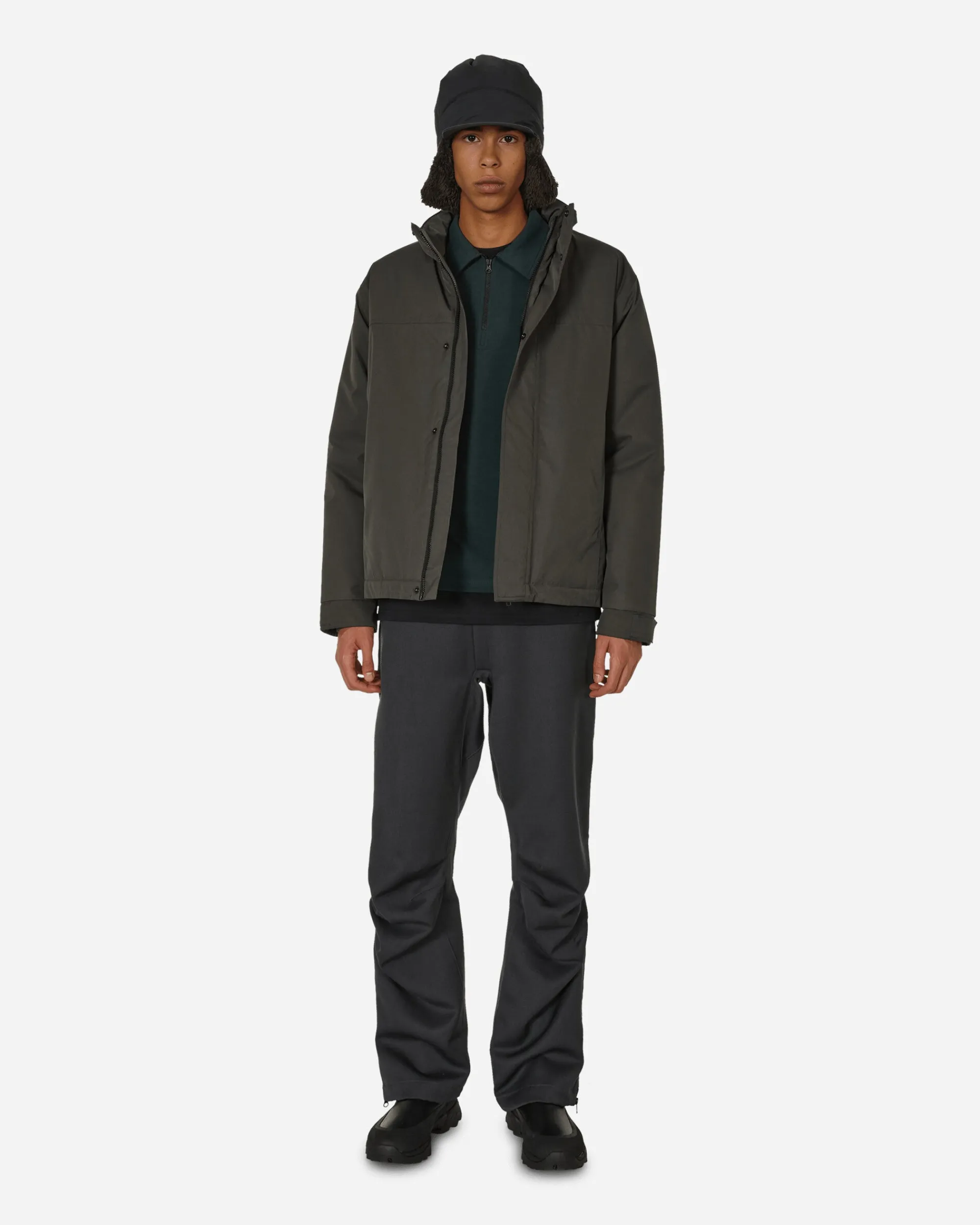 GR10K Sweatshirts^Half Zip Polo Sweater Forest Green