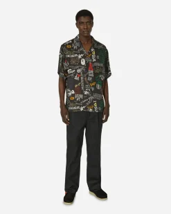 A Bathing Ape Shirts^Hand Draw Open Collar Shirt Black