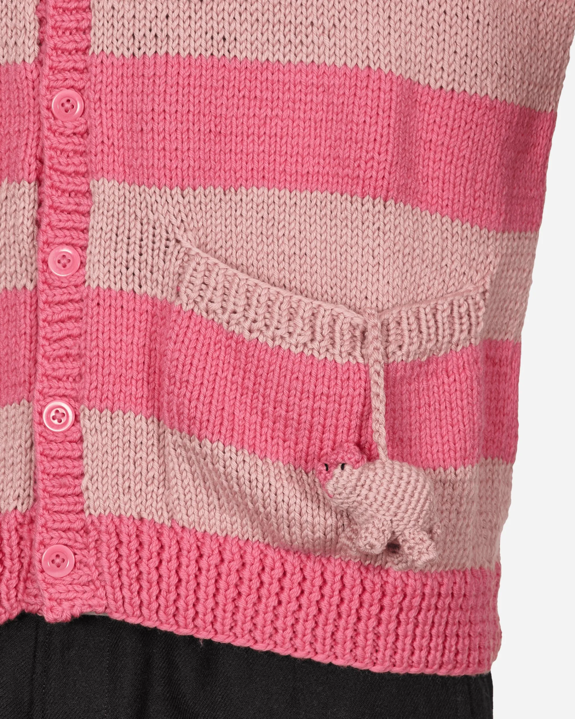 Sky High Farm Knitwear^Hand Knit Pig Cardigan Pink