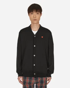 Comme Des Garçons Play Knitwear^Heart Patch Cardigan Black