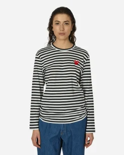 Comme Des Garçons Play T-Shirts^Heart Striped Longsleeve T-Shirt Black