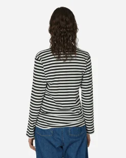 Comme Des Garçons Play T-Shirts^Heart Striped Longsleeve T-Shirt Black