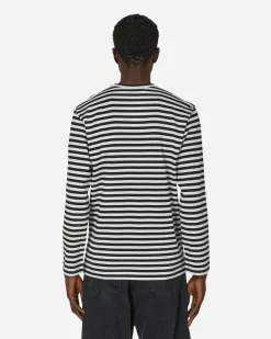 Comme Des Garçons Play T-Shirts^Heart Striped Longsleeve T-Shirt Black