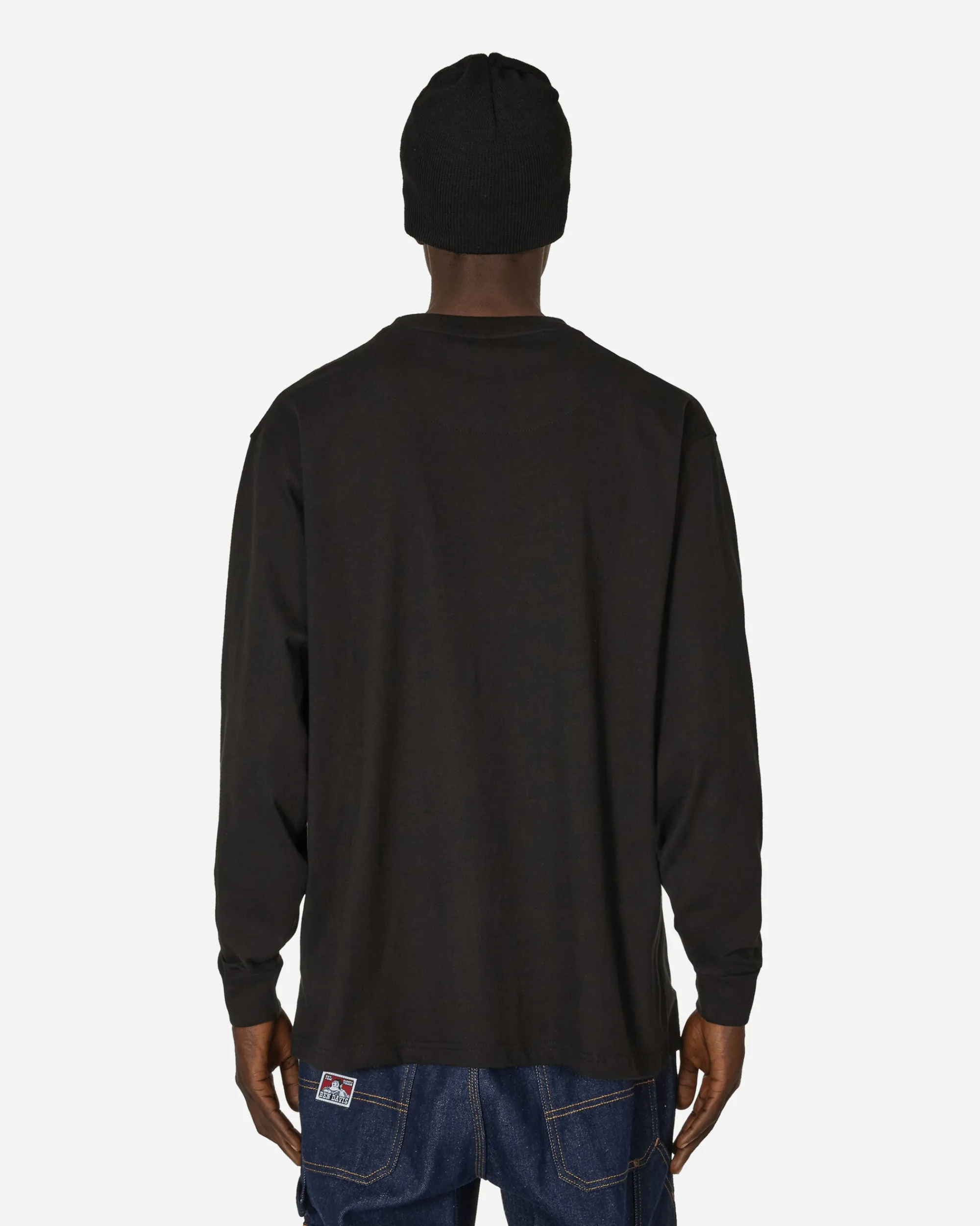 Ben Davis T-Shirts^Heavy Duty Classic Label Pocket Longsleeve T-Shirt Black