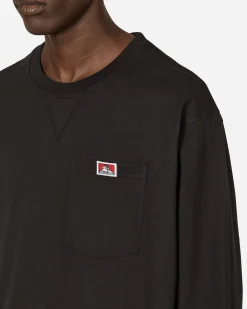Ben Davis T-Shirts^Heavy Duty Classic Label Pocket Longsleeve T-Shirt Black