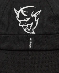 Alltimers Hats|Hats^Hell Demon Embroidered Bucket Hat Black