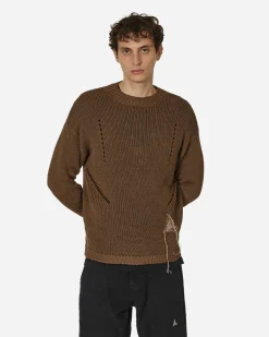 ROA Knitwear^Hemp Crewneck Sweater Brown