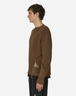 ROA Knitwear^Hemp Crewneck Sweater Brown