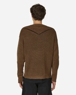 ROA Knitwear^Hemp Crewneck Sweater Brown