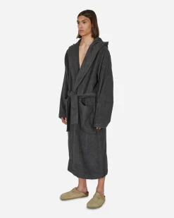 Tekla Textile^Hooded Bathrobe Ash Black