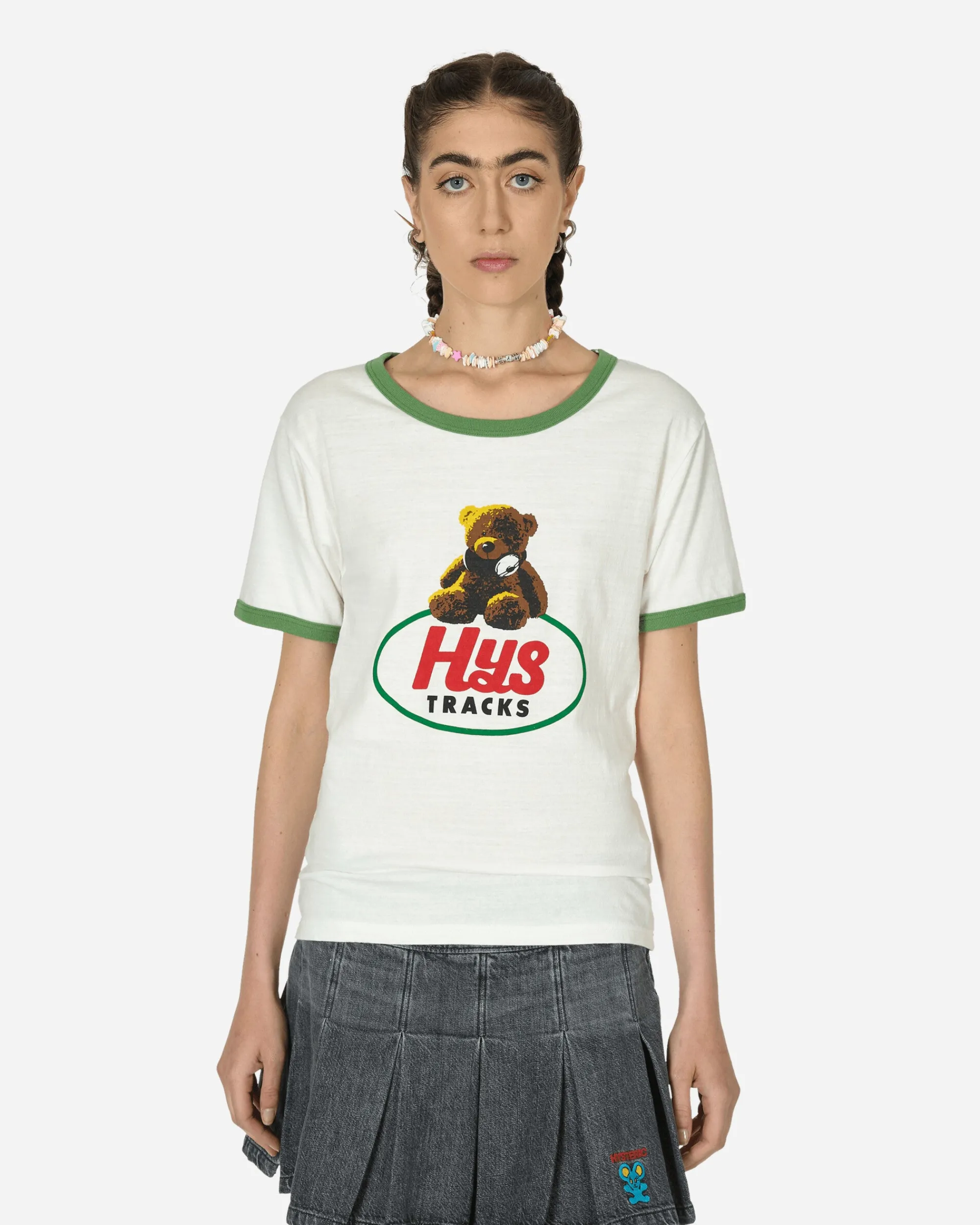 Hysteric Glamour T-Shirts^HYS Tracks T-Shirt Dirty White