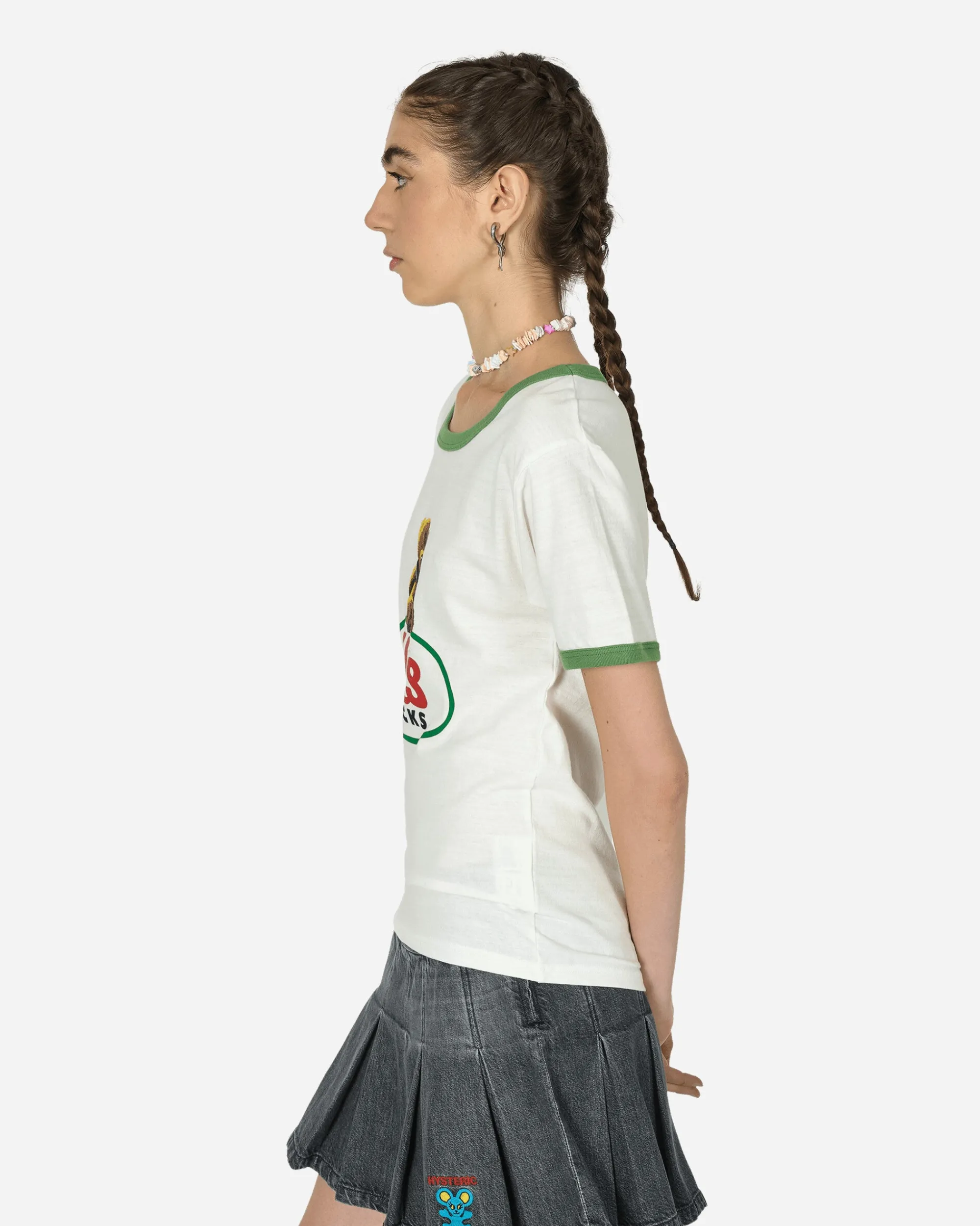Hysteric Glamour T-Shirts^HYS Tracks T-Shirt Dirty White