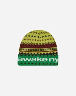 Awake NY Hats|Hats^Intarsia Knit Beanie Green