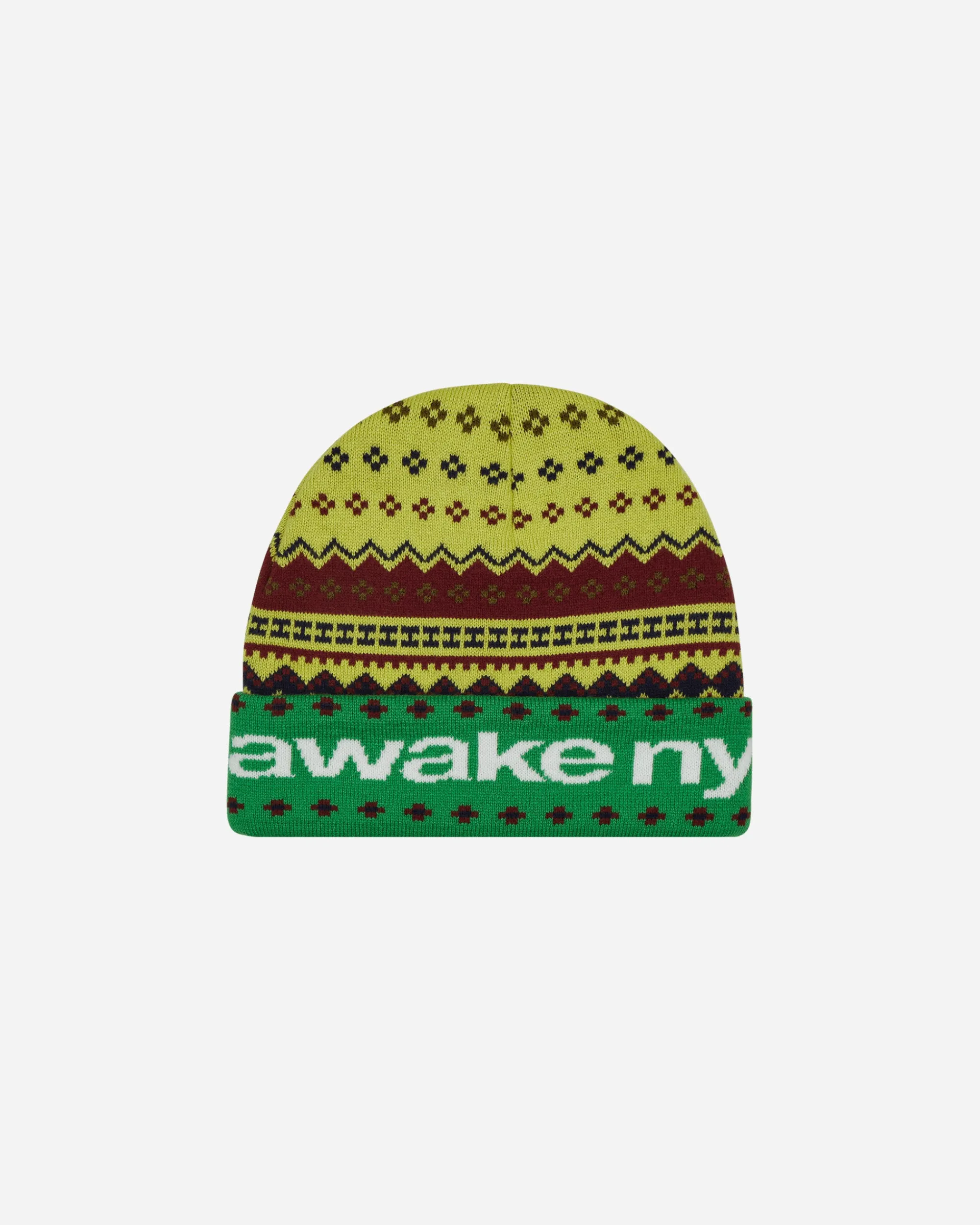 Awake NY Hats|Hats^Intarsia Knit Beanie Green