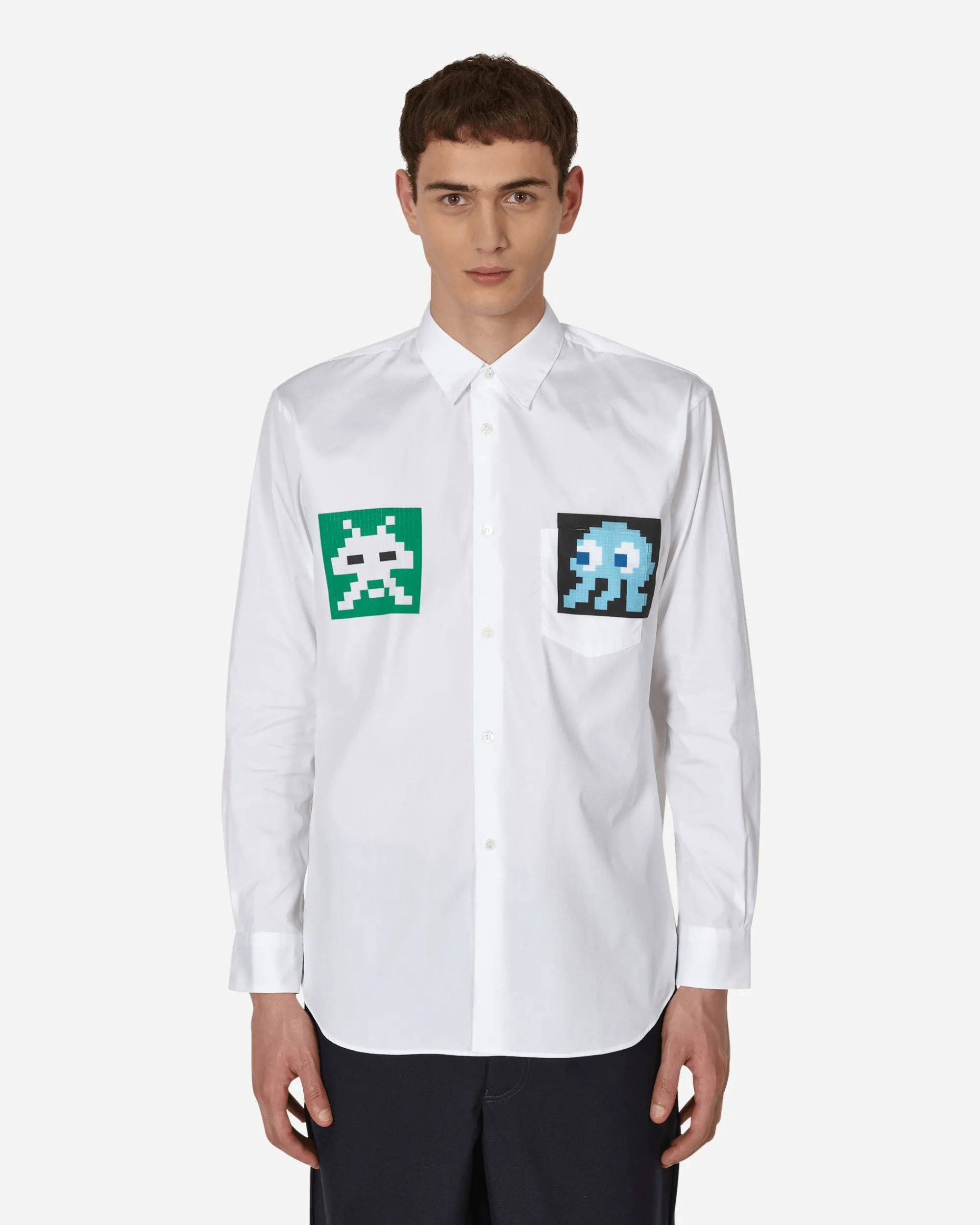 Comme Des Garçons Shirt Shirts^Invader Poplin Shirt White