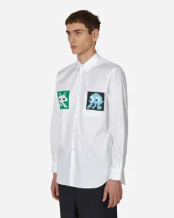 Comme Des Garçons Shirt Shirts^Invader Poplin Shirt White