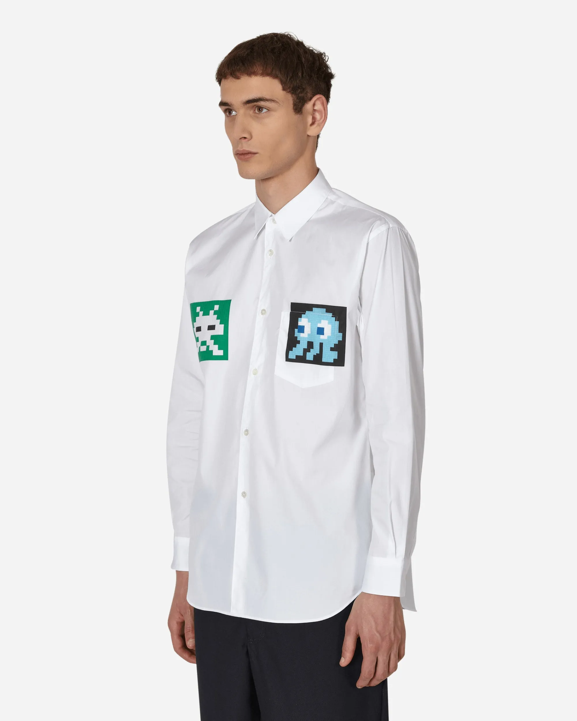 Comme Des Garçons Shirt Shirts^Invader Poplin Shirt White