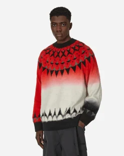 sacai Knitwear^Jacquard Knit Sweater Red