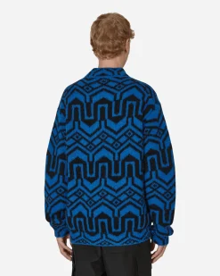 Moncler Grenoble Sweatshirts^Jacquard Mock Neck Sweater Blue