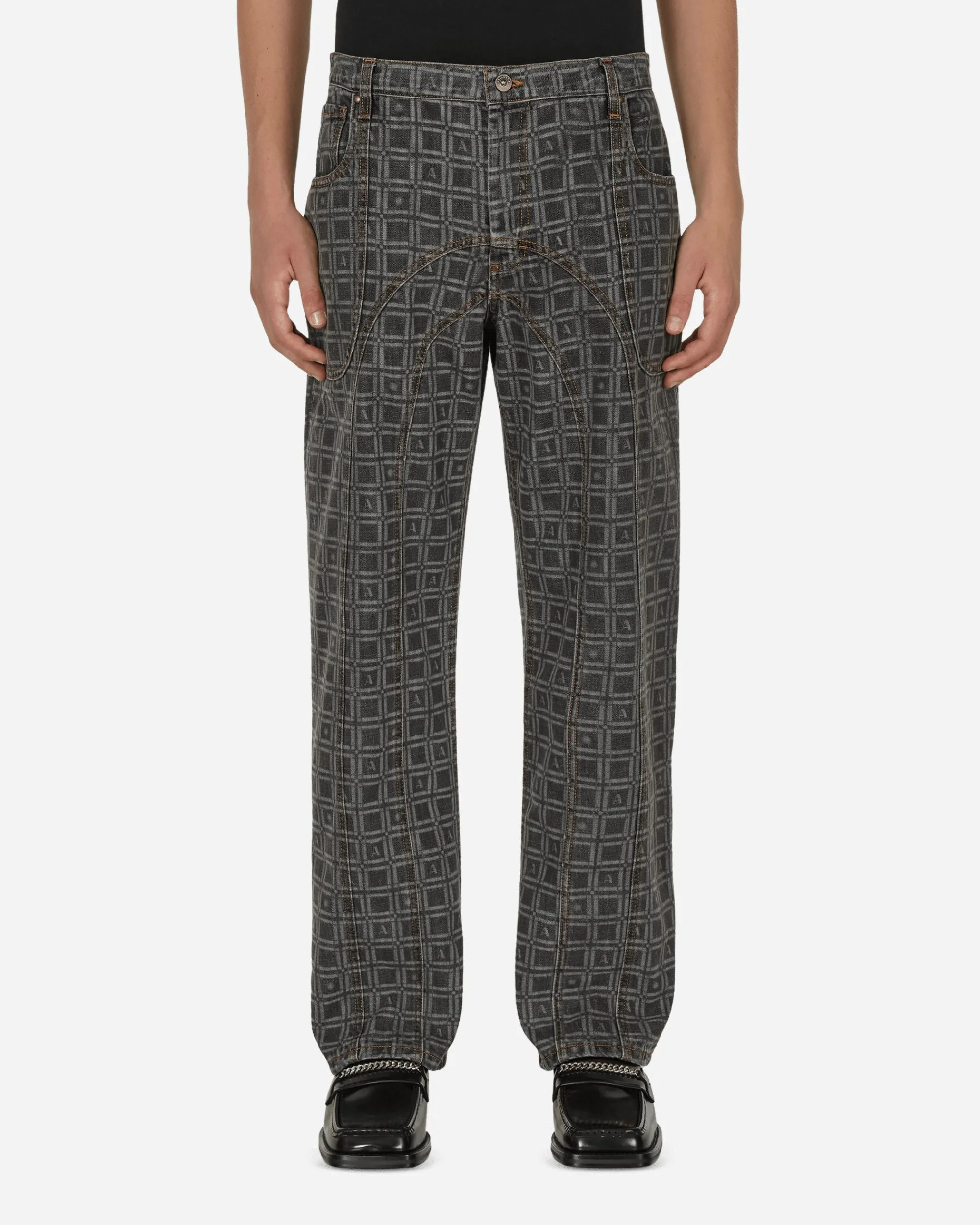 Ahluwalia Pants^Kalonji Low Rise Jeans Grey